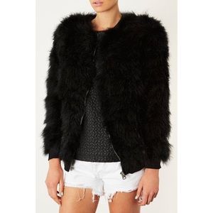TOPSHOP Ozzy Marabou Feather Jacket